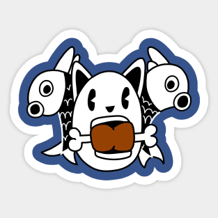 Pirate Cat Fish Meat Sticker